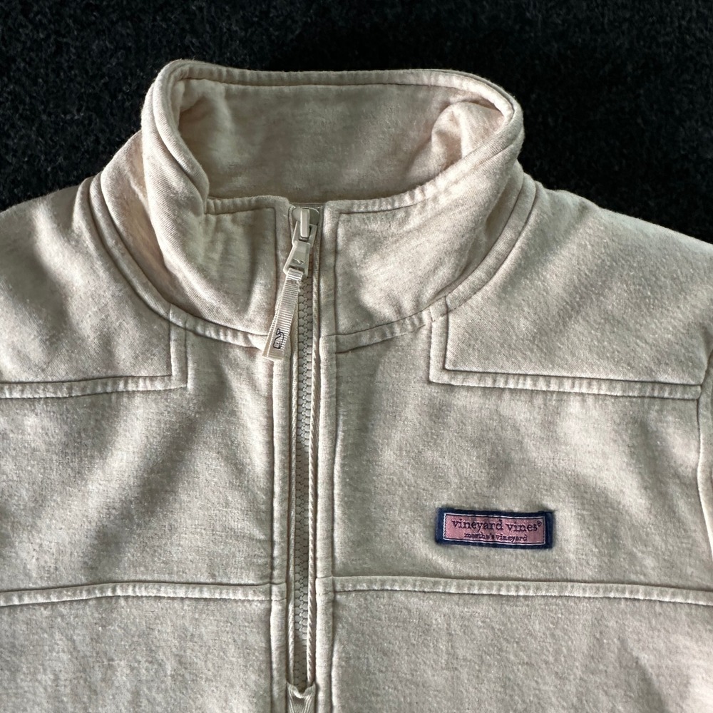 Vineyard Vines The Shep Shirt Womens Small Cream Quarter Zip Pullover Sweatshirt